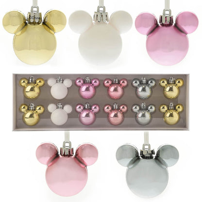 MICKEY CHRISTMAS MINI BLUSH BAUBLES (SET OF 12)