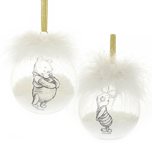 COLLECTIBLE CHRISTMAS BAUBLE SET POOH & PIGLET