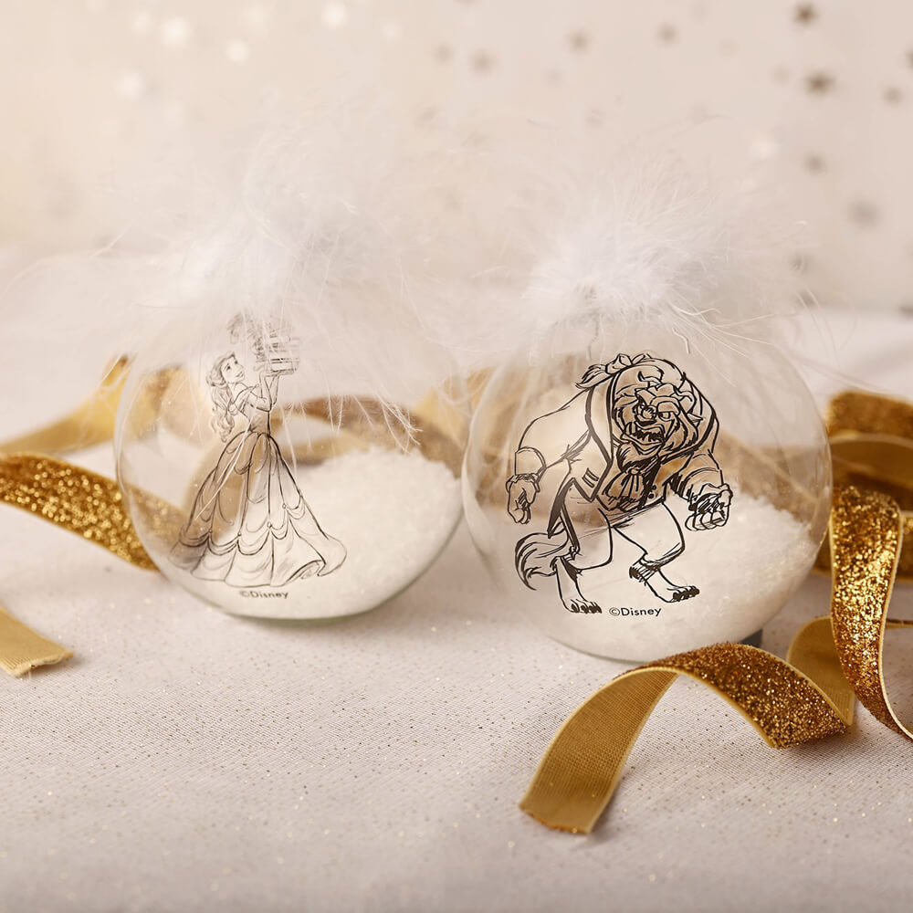 COLLECTIBLE CHRISTMAS BAUBLE SET BELLE & BEAST